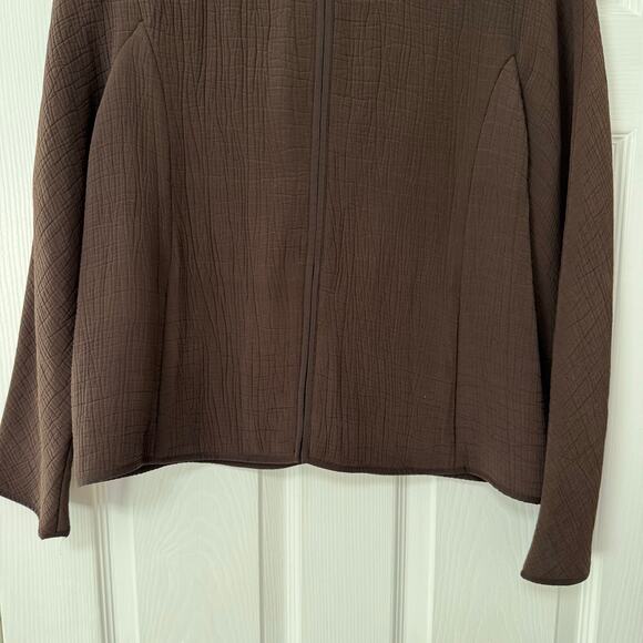 Eileen Fisher Women's Stand Collar Silk Blend Textured Jacket Size Medium - Picture 3 of 13